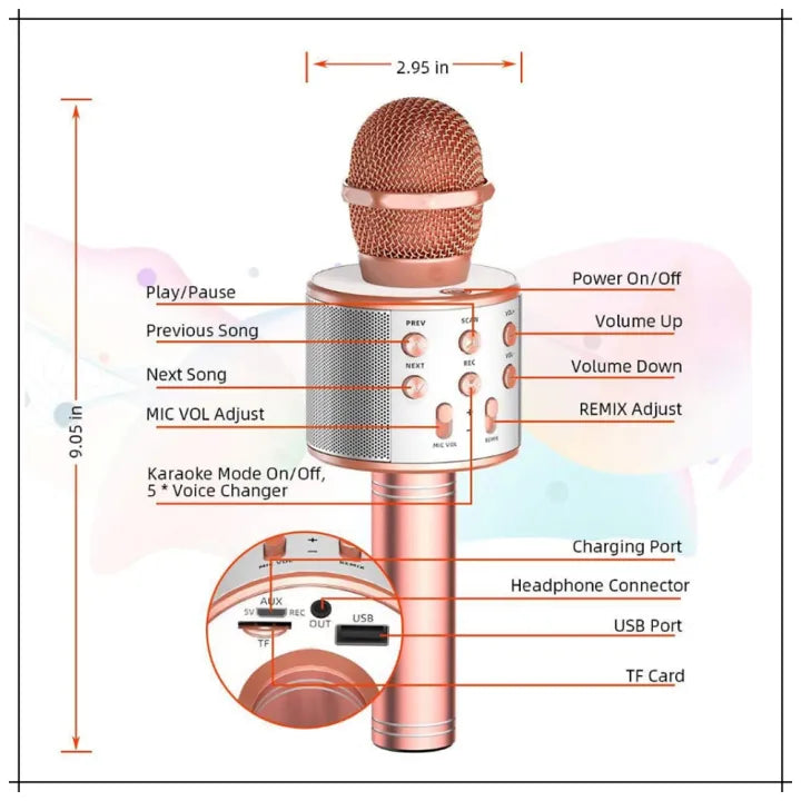WS-858 Wireless Karaoke Bluetooth Microphone