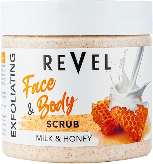 Revel Exfoliating Milk & Honey Face & Body Scrub - 475ml