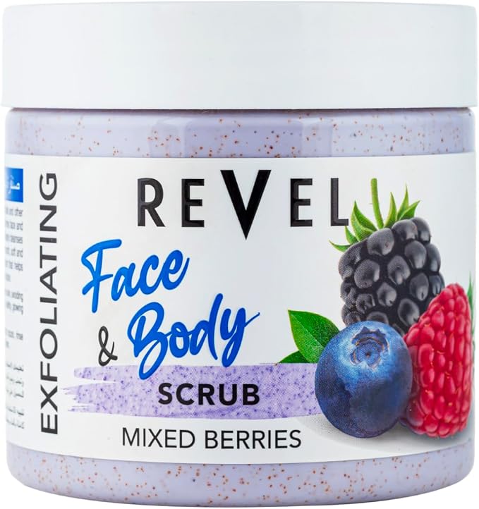 Revel Exfoliating Mixed Berries Face & Body Scrub - 475ml