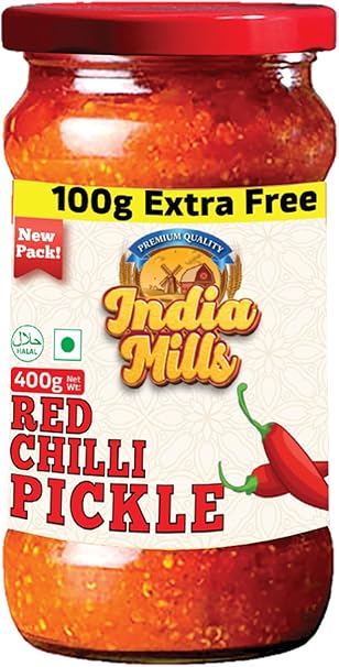 India Mills Red Chilli Pickle 300 Gm +100 Gm