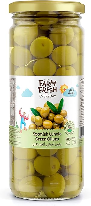Farm Fresh Spanish Whole Green Olives 285gm