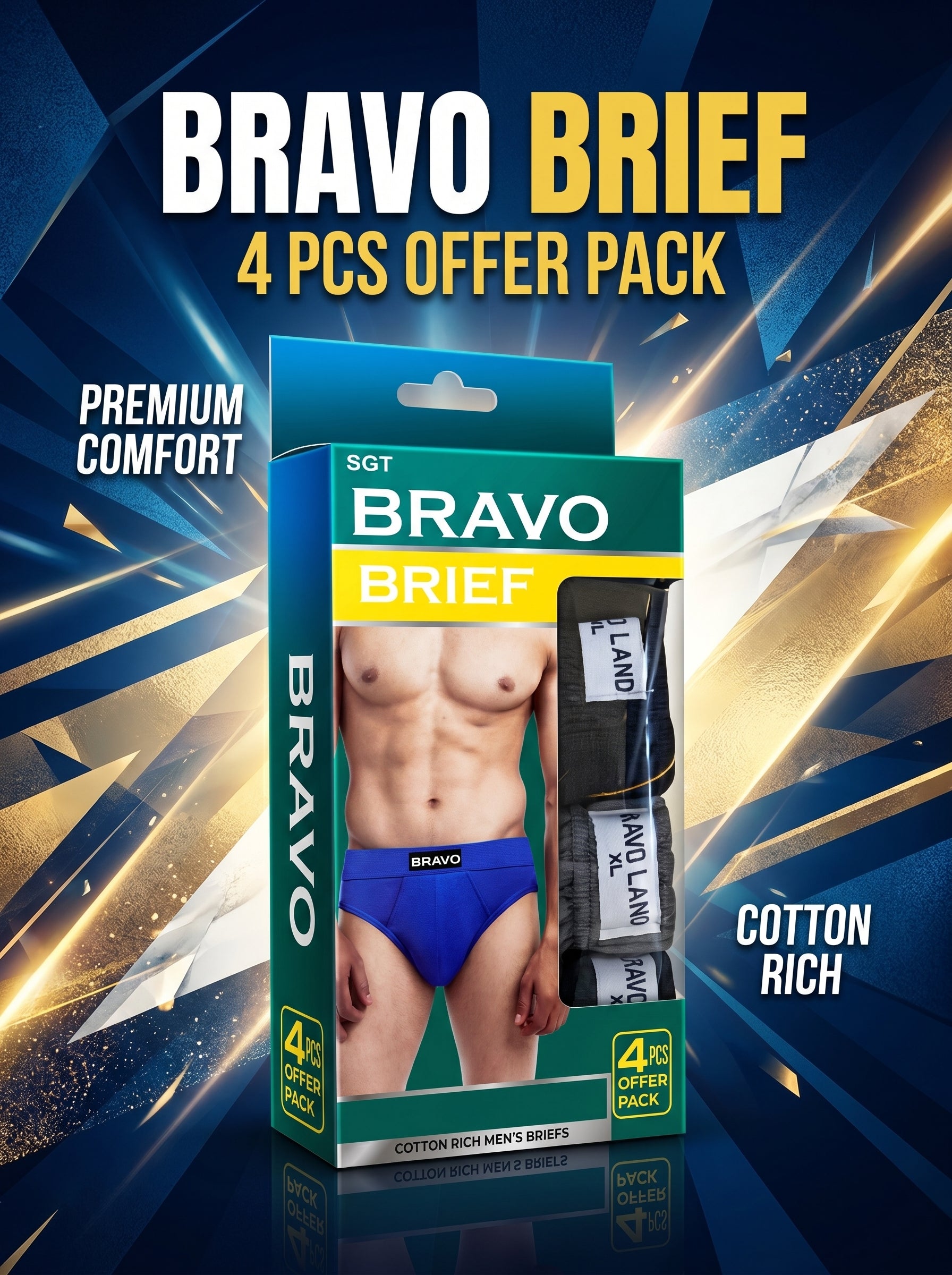 Bravo Men’s Brief – 4PCS Pack