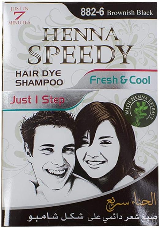 Henna Speedy Hair Dye Shampoo Brownish Black 30 Ml