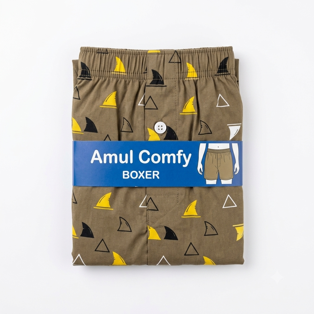 Amul Men's Comfort Printed Button-Fly Trunk Boxers