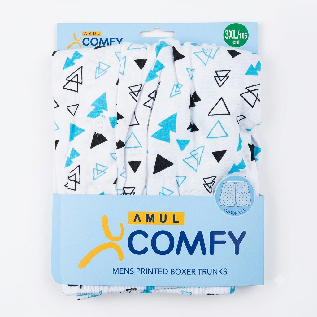 Amul Men's Printed Button-Fly Trunk Boxer Briefs