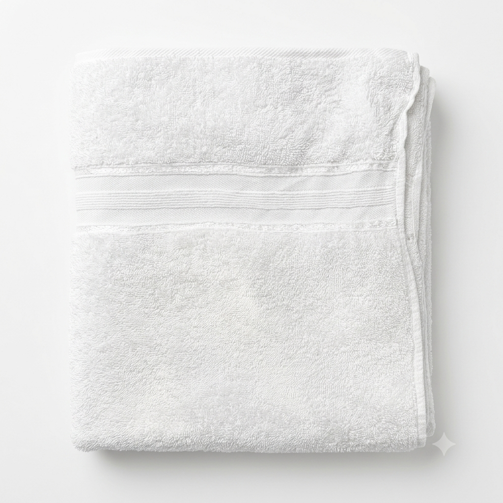 Premium Cream Cotton Bath Towel - Big Size 90x165 cm