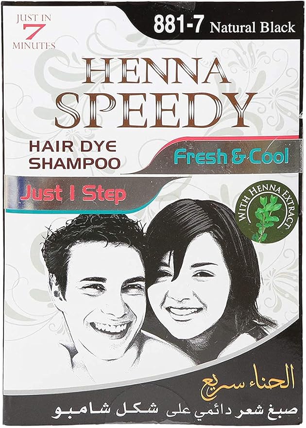 Henna Speedy Hair Dye Shampoo Natural Black 30 Ml