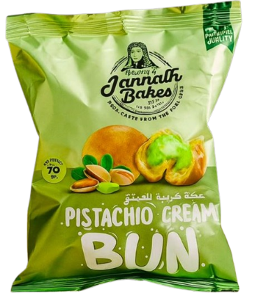 Jannath Bakes Pistachio Cream Bun 70 Gm