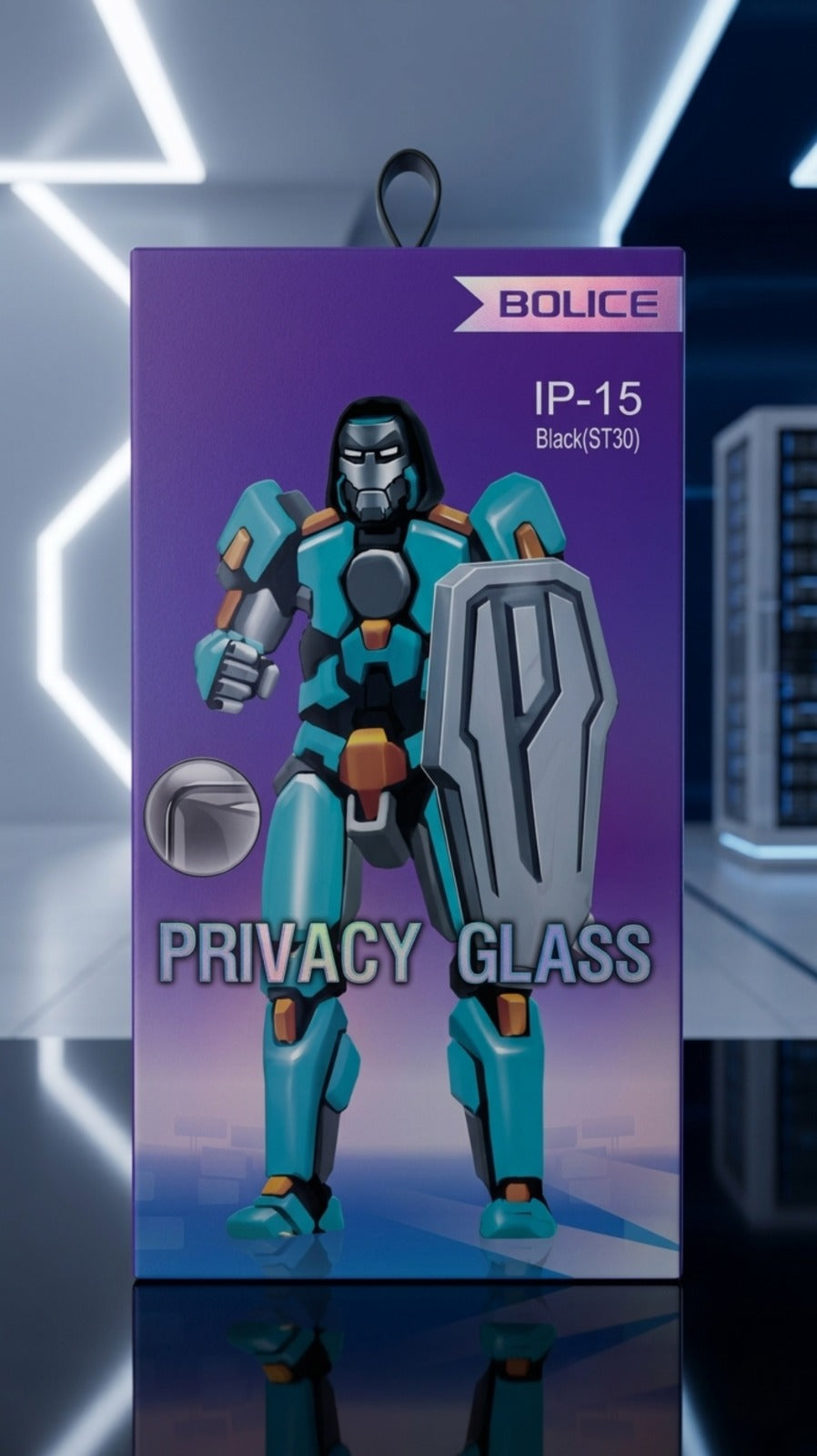 IP 15 Black Privacy Glass