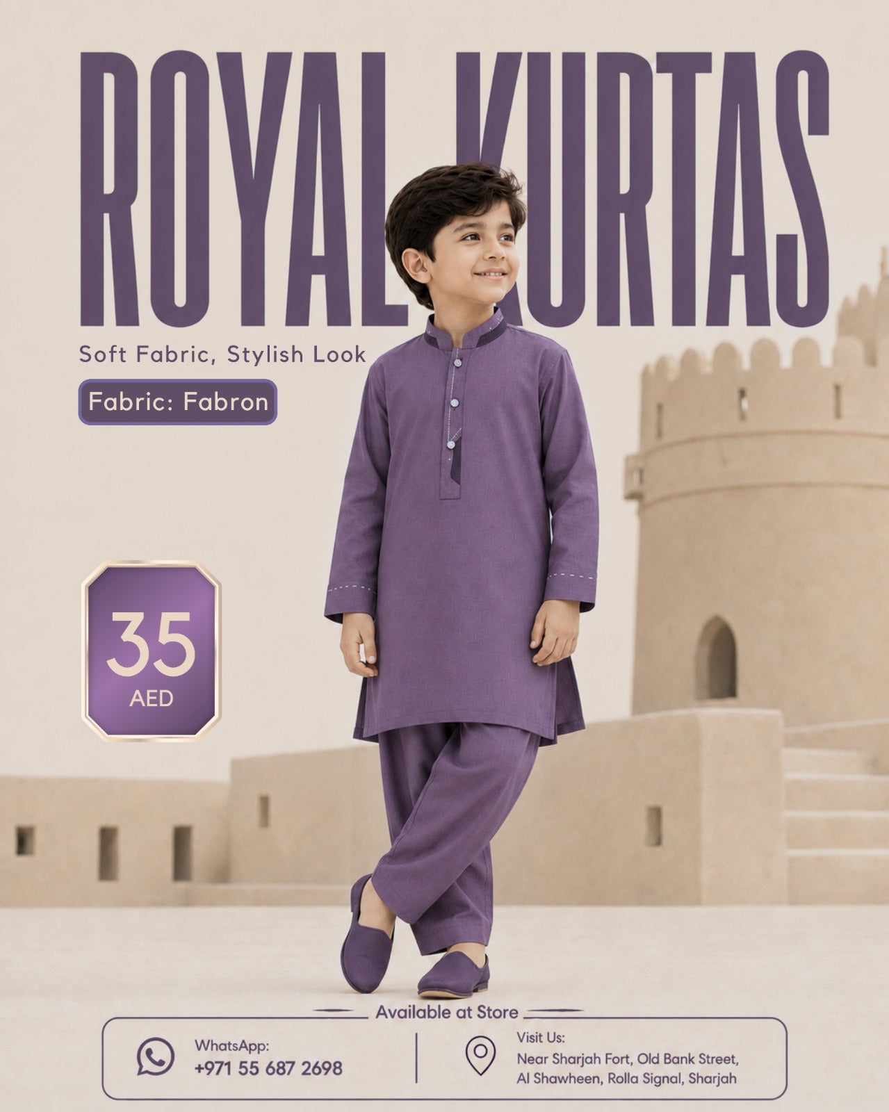 Royal Kurtas Kids Executive Febron Shalwar Kameez