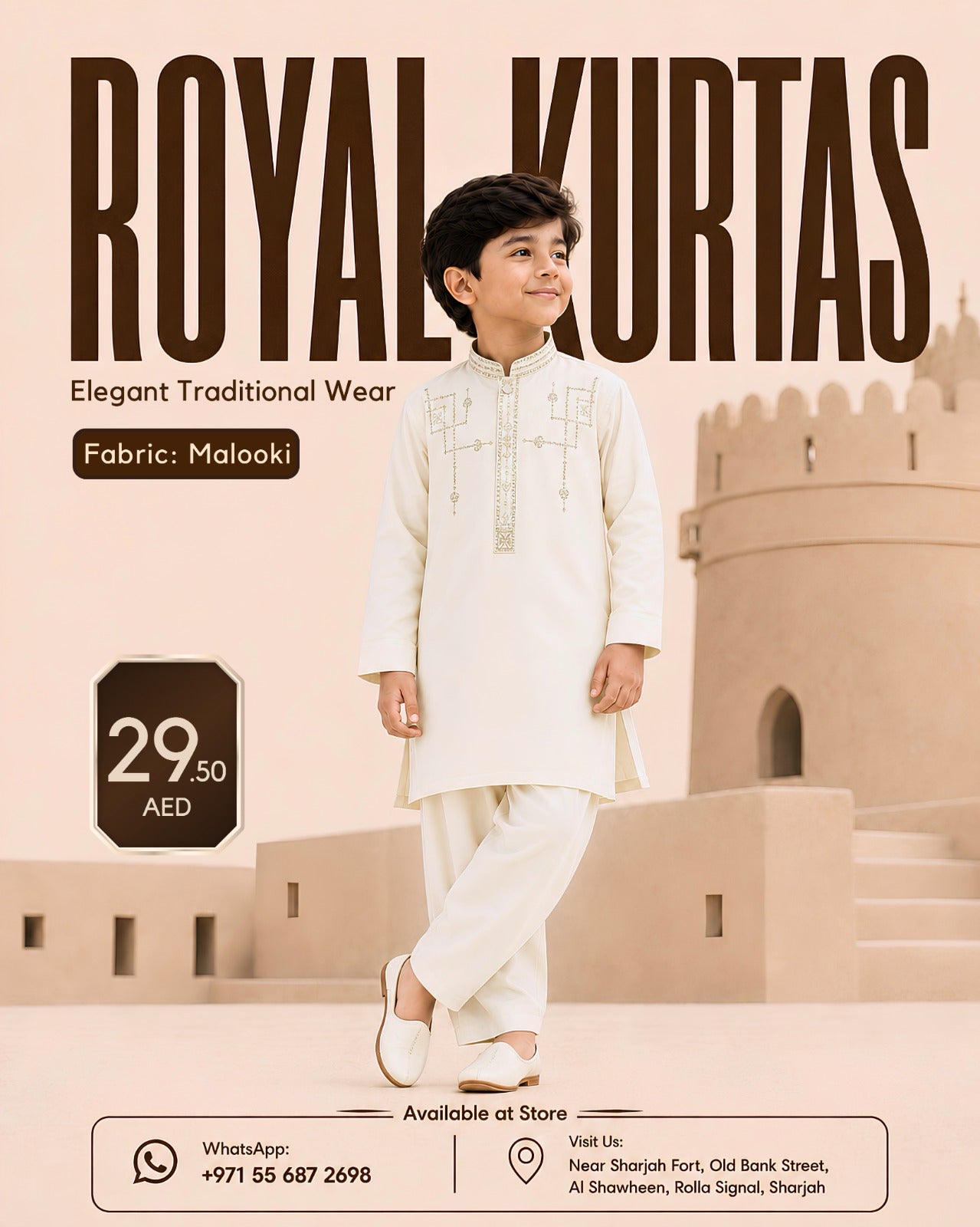 Kids' Premium Malooki Embroidered Shalwar Kameez Suit