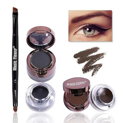 24h Lasting Waterproof Music Flower Fascinated Eyebrow & Eyeliner Cream 3g+4g