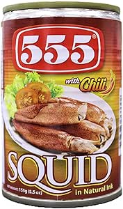 555 Squid In Natural Ink With Chilli 155 Gm