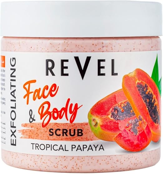 Revel Exfoliating Tropical Papaya Face & Body Scrub - 475ml