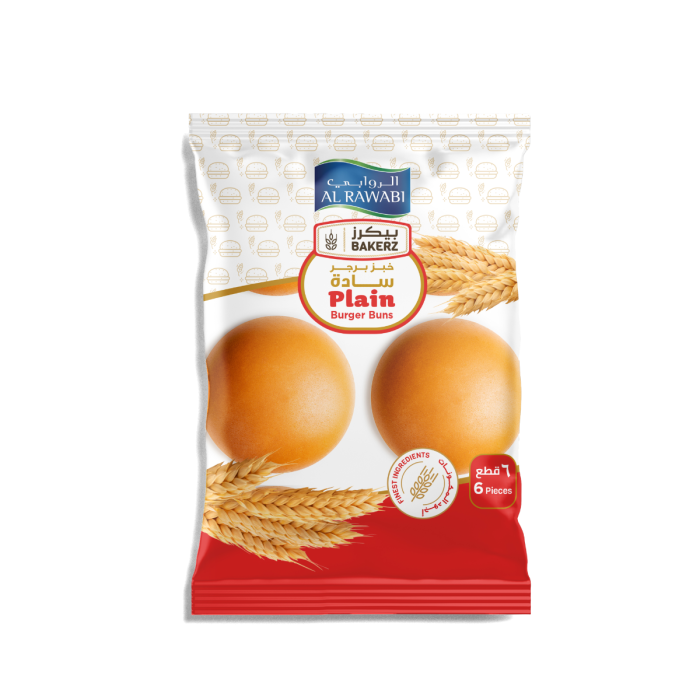 Al Rawabi Burger Bun Plain 67g x 6 pcs