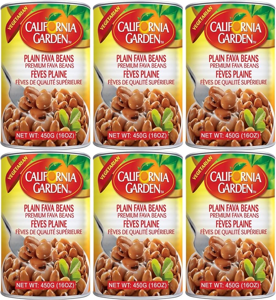 California Garden Fava Beans Plain Medames 450gm X6pes