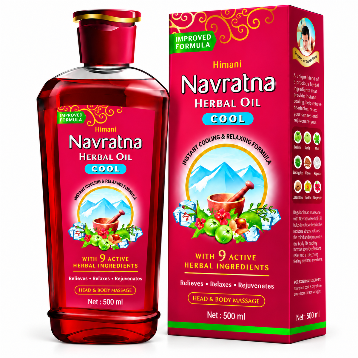 Himani Navratna Herbal Cool Oil (500ml)