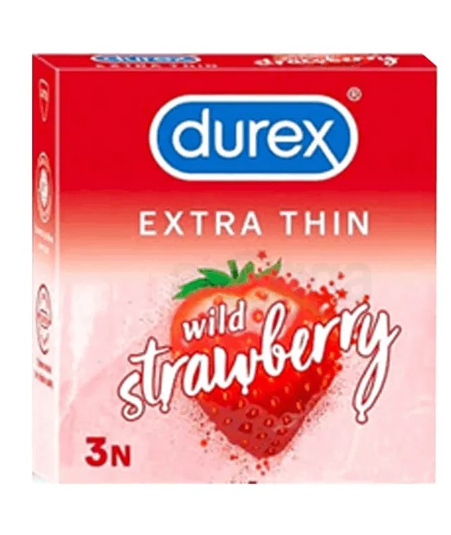 Durex Extra Thin Wild Strawberry 3pc