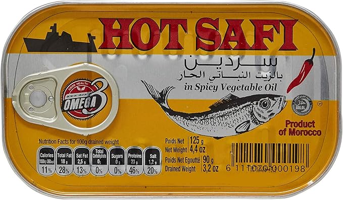 Hot Safi Sardines Vegetable Oil 125gm