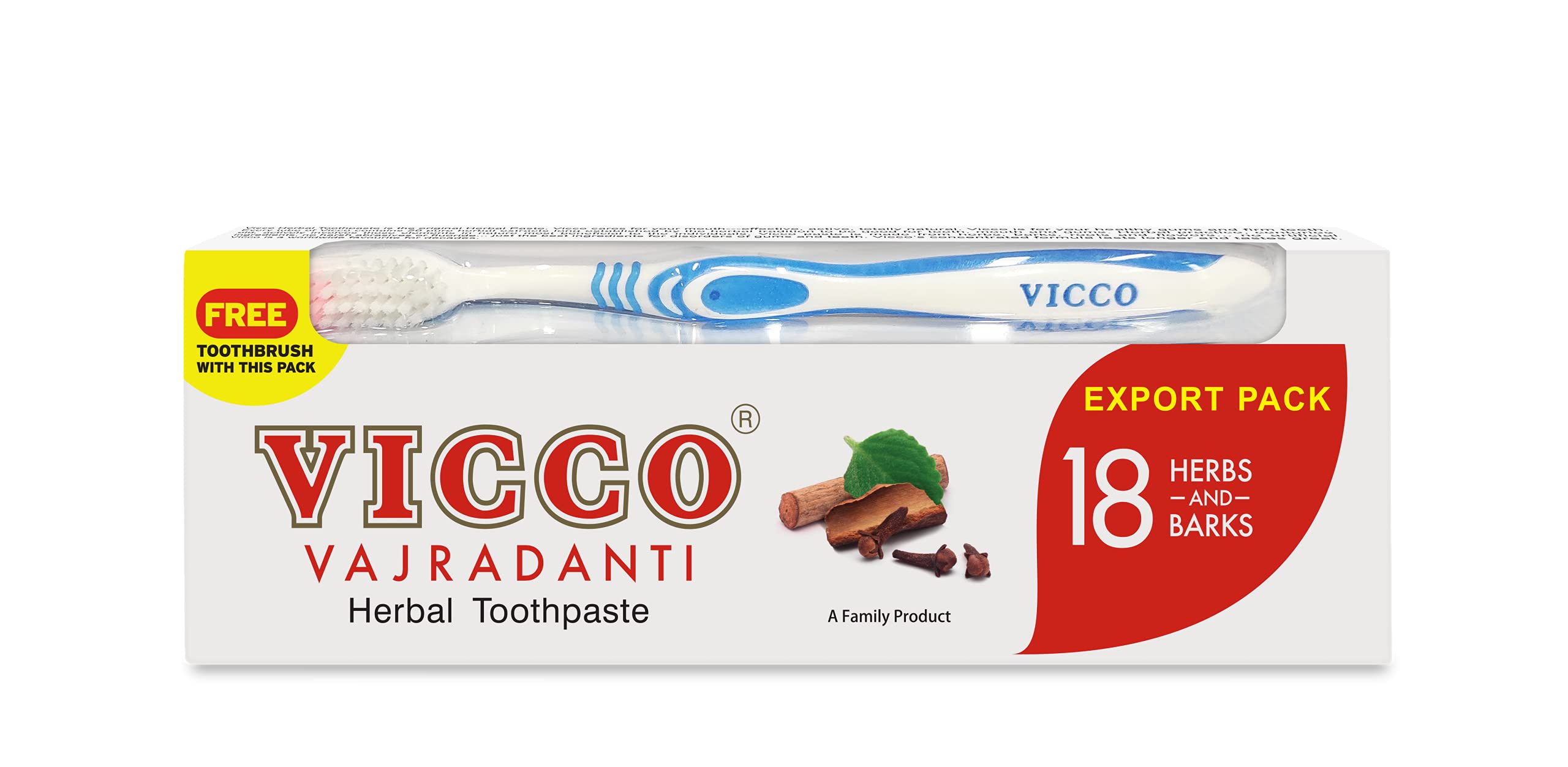 Vicco Vajradanti Herbal Toothpaste + Brush 150 G