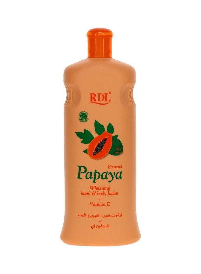 RDL Radiante De Luxe Extract Papaya Whitening Hand & Body Lotion + Vitamin E - 600ml